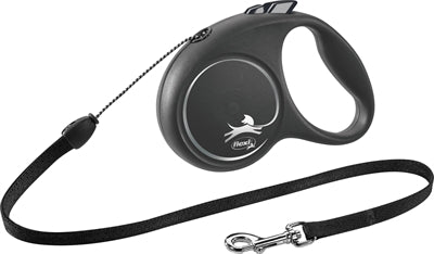 Flexi Rollijn Hond Black Design Cord Zwart M 20 kg 5 meter