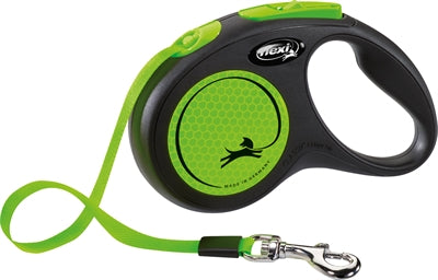 Flexi Rollijn New Classic Neon Tape Zwart Groen 5 meter