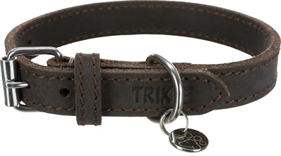 Trixie Halsband Hond Rustic Vetleer Donkerbruin 57-66 x 3 cm