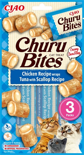 Inaba Churu Bites Cat Chicken Recipe Wraps Tuna  Scallop 