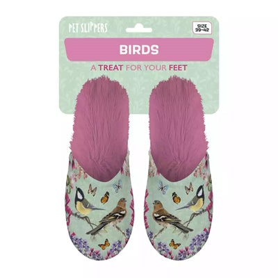 Merkloos Pantoffel Tuinvogels Groen / Roze